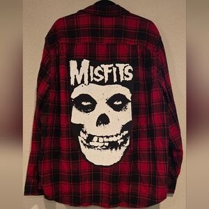 J. Crew Red and Black Upcycled Casual Button Down Flannel Shirt Misfits